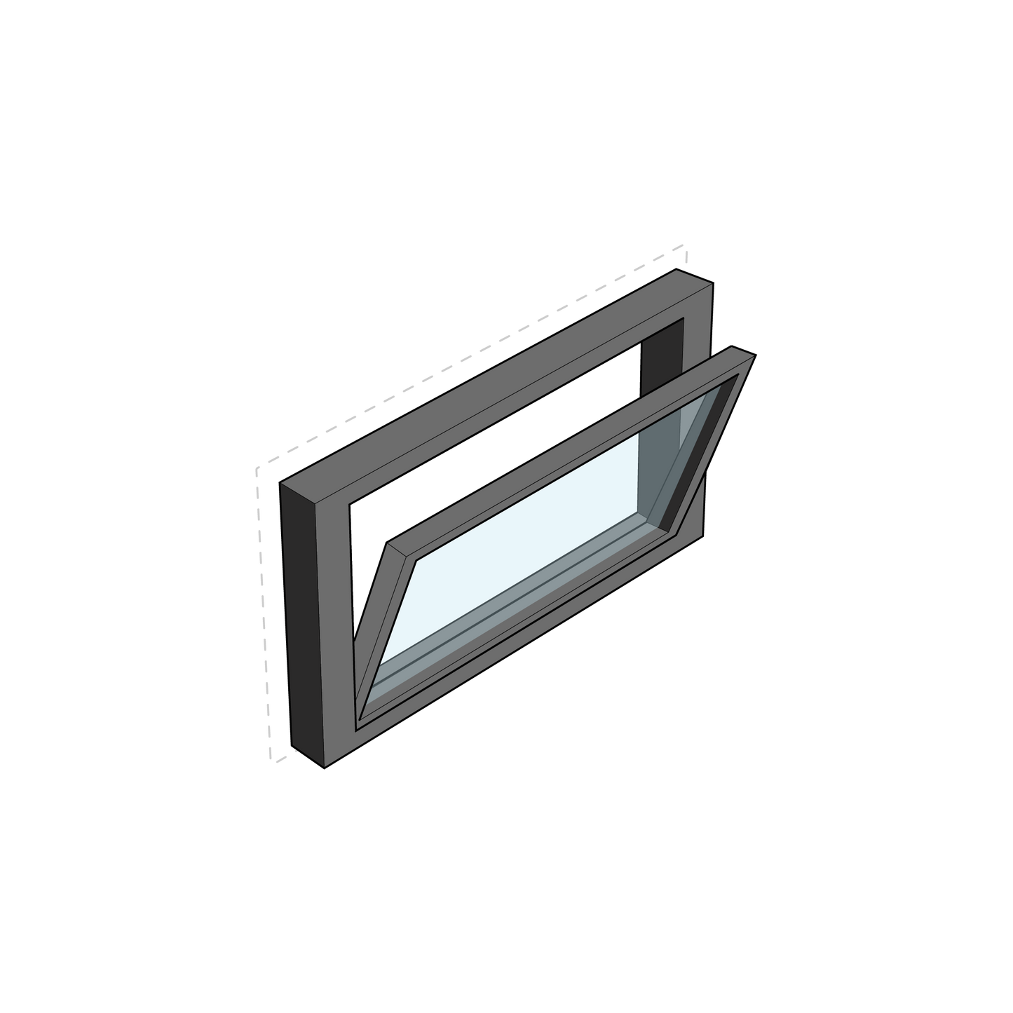 Aluminum i260 Hopper Inswing Window